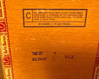 Robt Burns cigar box