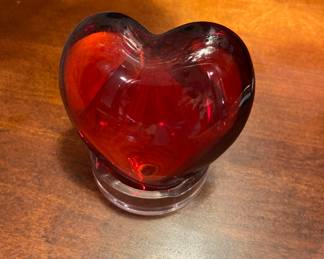 Ruby red heart by Baccarat.