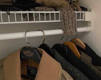 Burberry's of London and Brooks Brothers dusters and coats.