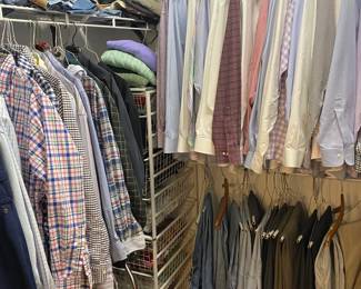 Men's Large dress and casual shirts by top brands.