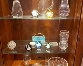 Huge collection of Baccarat crystal.