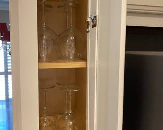 Wine glasses and other stemware.