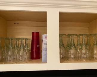 Cool green stemware.