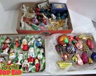 Antique Christmas Ornaments Mercury Glass Reed and Barton, Light Bulb Ornaments Nice mixture