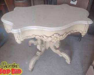 Antique marble top parlor accent table