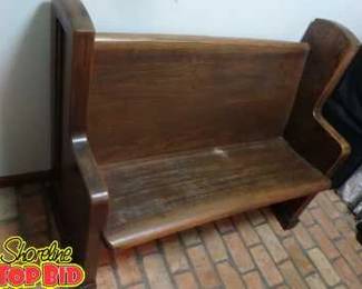 Antique Solid Wood Church Pew