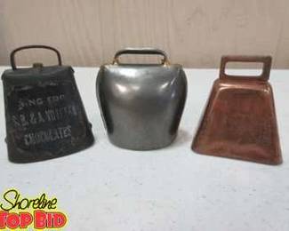 Collectible Cow Bells 1 Bell has advertisements on it see pics