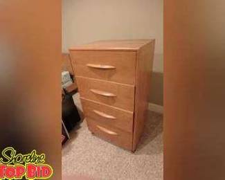 Heywood Wakefield Mid Century Modern Chest of Drawers 4 Drawer Dresser Chest Excellent