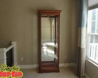 Solid Oak Display Lighted Cabinet