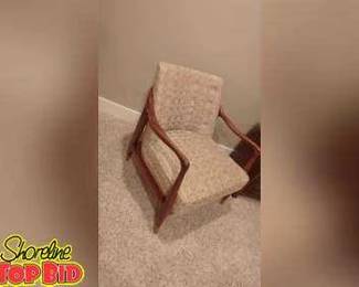 Very Rare Mid Century Vintage Designer Teak and Fabric Chair Absolutely Beautiful Great Condition