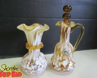 Vintage Rainbow with Double Bubble Stopper Cruet