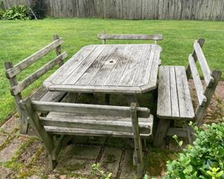 Outdoor Table with Benches