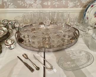 Stemware and Sterling Serving Pieces