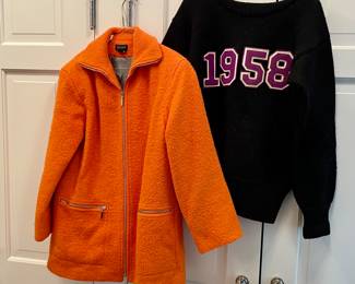 Juliana Collezione Orange Coat and "1958" Sweater