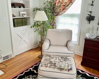 Pearson Chair & Ottoman, Stark Rug, and Sterling...