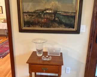 Original Oil by Michael Girard - France.  Stickley Side Table