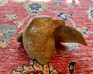 Hand Carved Eagle (Richardson)  on a beautiful rug! C. 1989