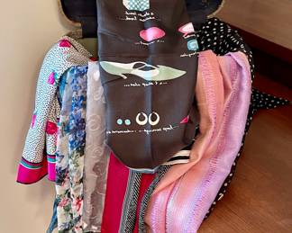 Wonderful Scarves in Vintage "Prom Queen" Luggage