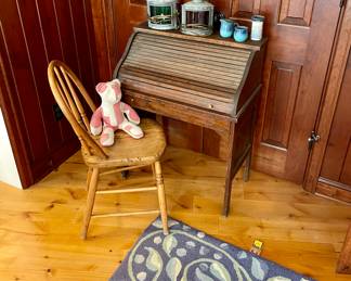 Small Roll Top Desk, Pottery, Electrified Vintage Lighting,  and more...