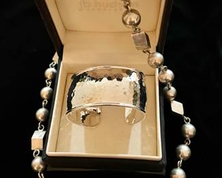 Ippolita Sterling Cuff and Vintage Sterling Necklace