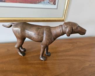 Large copper dog sculpture
