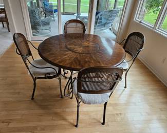 Drexel table and chairs with built in lazy susan