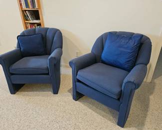2 blue living room chairs