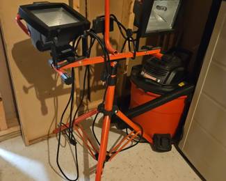 Work lights, shop vac