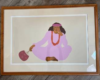 Pegge Hopper (American, B. 1937) "Three Strand Ilima" Signed, Numbered Serigraph - LARGE 51 X 37