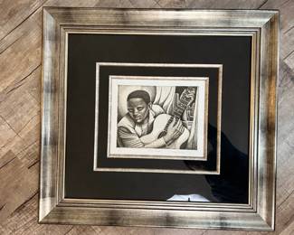 Keith Mallett (American, B. 1947) "Round Midnight" Signed Limited Edition Etching