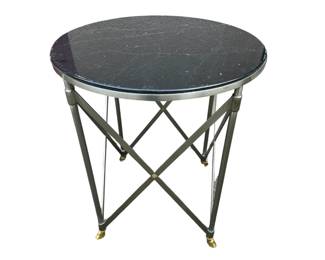 Neoclassical Gueridon Black Marble Top Table