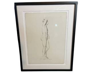 Restoration Hardware Framed Etching Of Male Nude