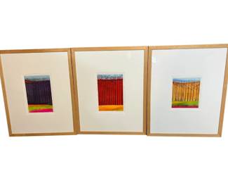 Three Signed And Framed Tree-Themed Watercolors