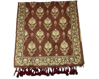 Victorian Portiere Curtain In Burgundy & Gold