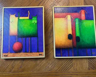Daniel Kessler Dogs & Cats - Two Small Canvas Prints