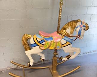 Vintage Full Sized Wooden Carousel Horse
