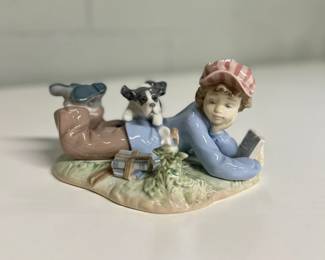 Lladro Study Buddies Boy with Dog #54451