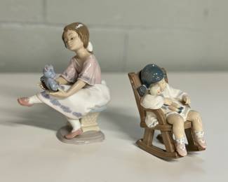 Pair of Girls with Stuffed Animals Figurines: Best Friends #7620 & Naptime #5448 