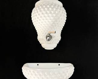 Fenton Milk Glass Hobnail Wall Fountain