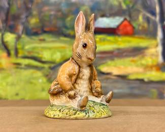 Royal Albert Benjamin Bunny on a Bank Figurine, #2803 Second Version; BP-2