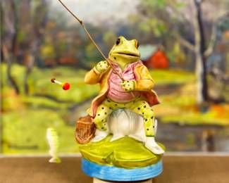 Schmid Japanese Frog Musical Figurine