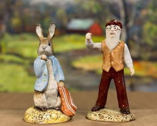 Royal Albert Peter Rabbit + McGregor Figurines #3242 and #3506. 