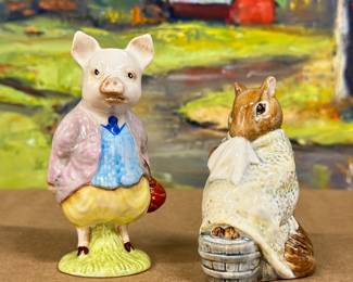 Beswick Pigling Bland + Chippy Hackee Figurines #2627 and #1365. 