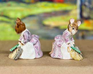 Pair Hunca Munca Figurines: Royal Albert #2584 and Beswick #2584. 