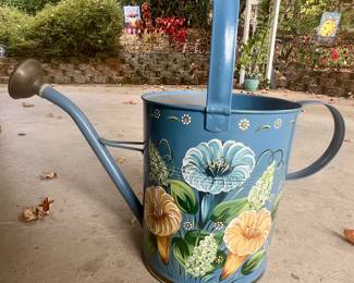 Painted watering can