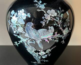 Mother of pearl inlaid vase