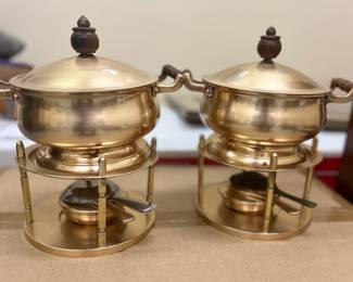 Metal fondue pots