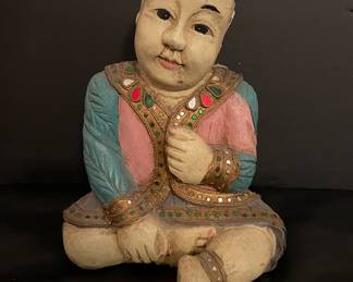 Large carved wood statue from Singapore