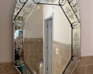 Large etched decorative mirror