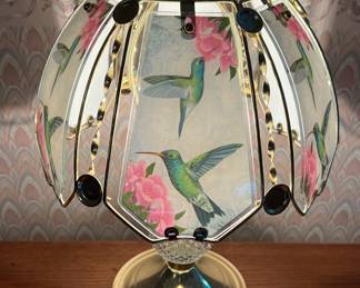 Brass and glass touch lamp